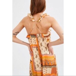 ZARA Paisley Patchwork Print Maxi Dress